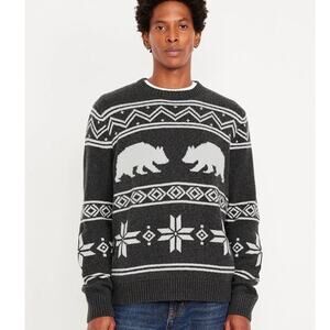 Old Navy SoSoft Fair Isle Crewneck Sweater Size XL Polar Bears Winter Casual